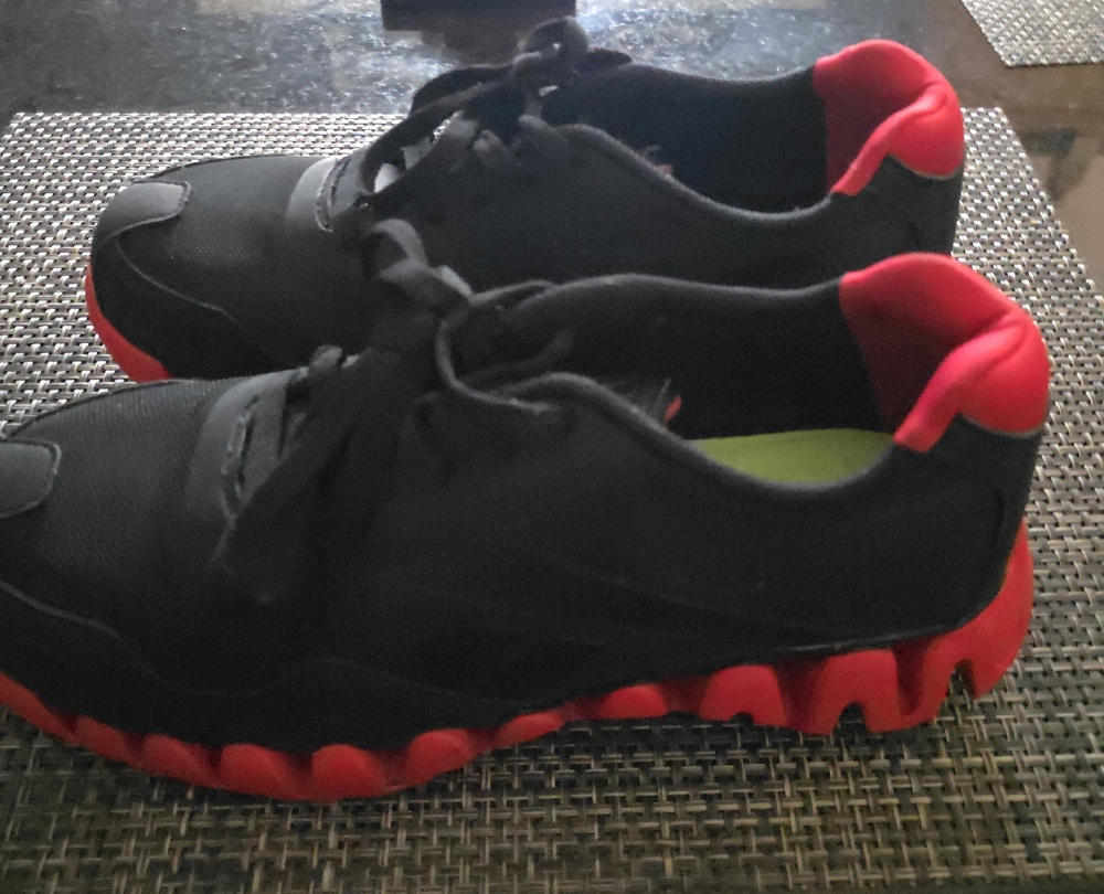 Black and Red Steel Toe Shoes